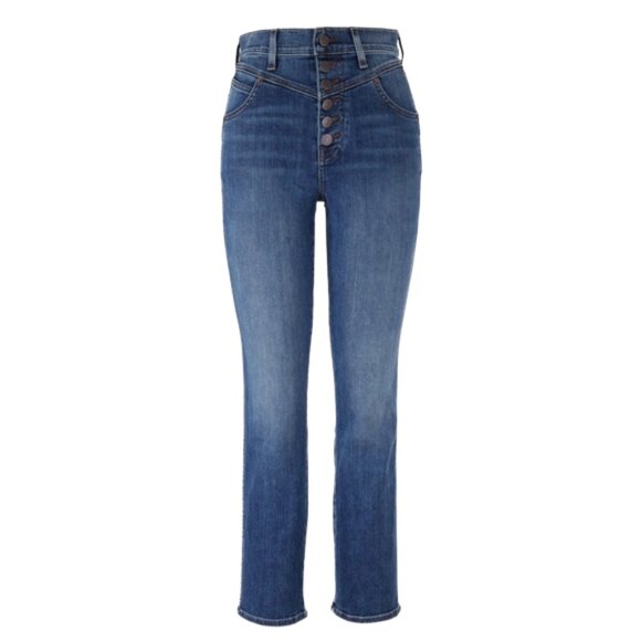 Veronica Beard Ryleigh Slim Straight Jeans High Rise 24 Indigo Button Fly - Picture 1 of 14